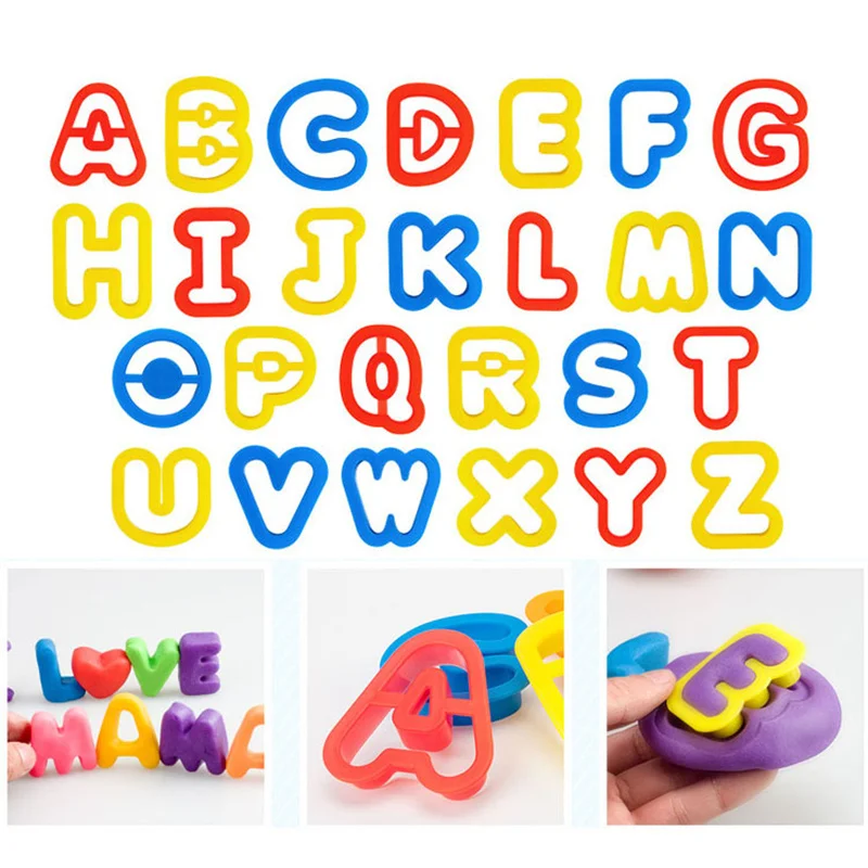 Dough Tools Playdough Mold Set for Kids Various Shape Needle Tube Letter Number Plasticine Accessory Children Craft Puzzle Toys 2