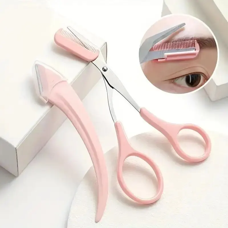 Eyebrow Trimmer Set with Comb Perfect for Men AndWomen Suitable for All Skin Types Curved Razor and Scissors EasyHair Remova eyebrow trimmer set,eyebrow trimmer