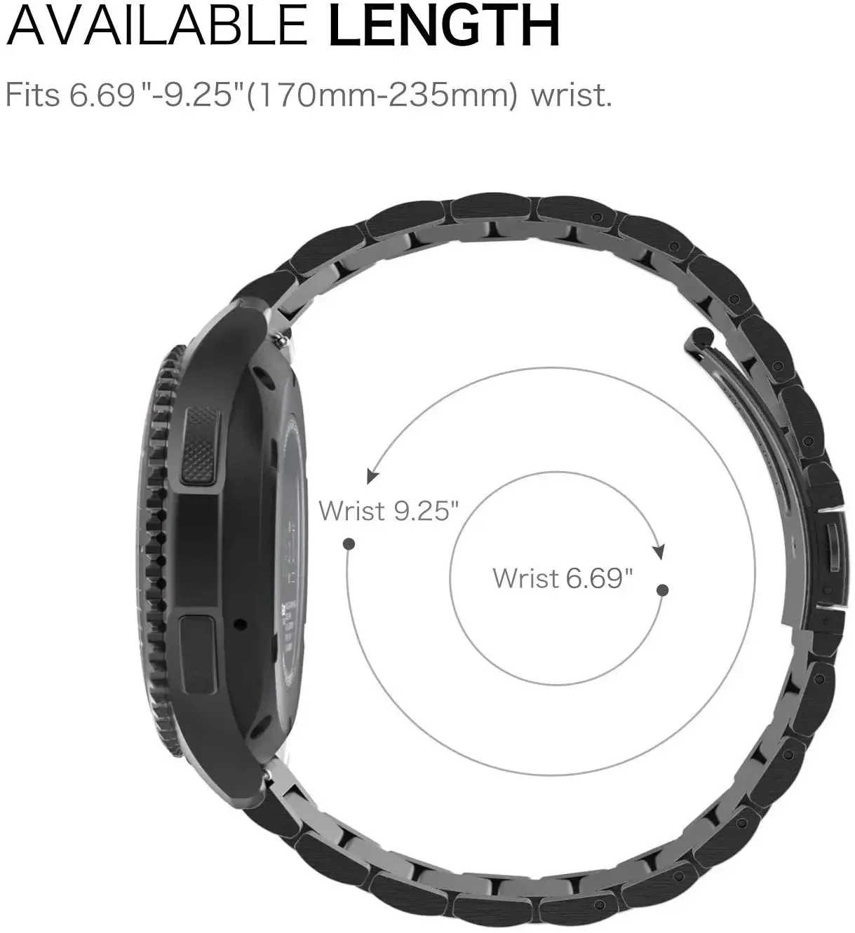 22mm Stainless Steel Watch Strap - Premium Metal Bracelet and Correa Belt