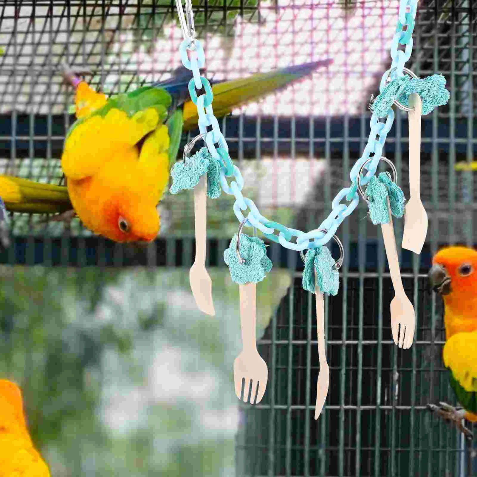 

Parrot Biting Plaything Bird Cage Hanging Toy Birdcage Hanging Decor Pet Bird Toy