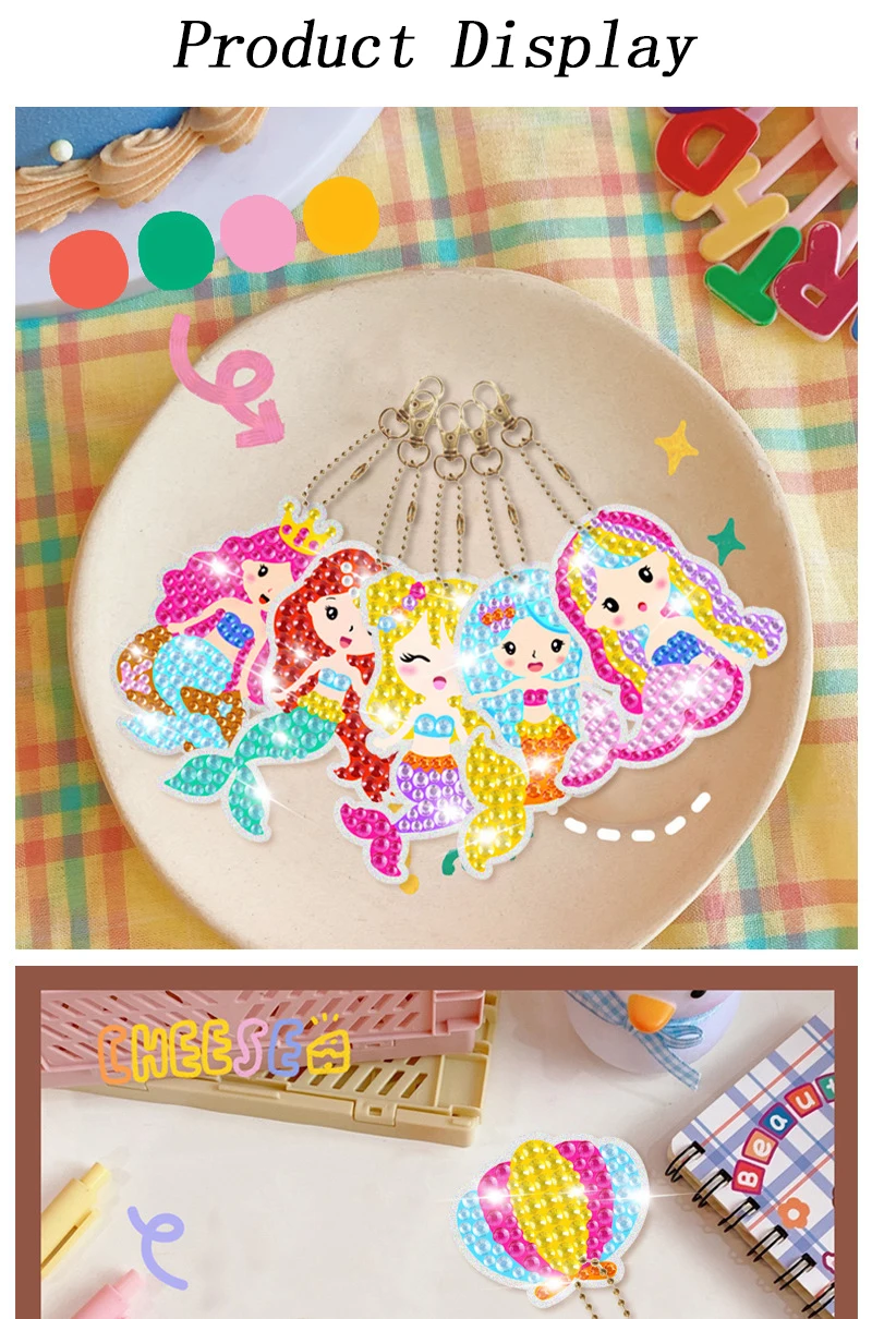 15 Pack - DIY Seaworld Kids Diamond Art Keychains