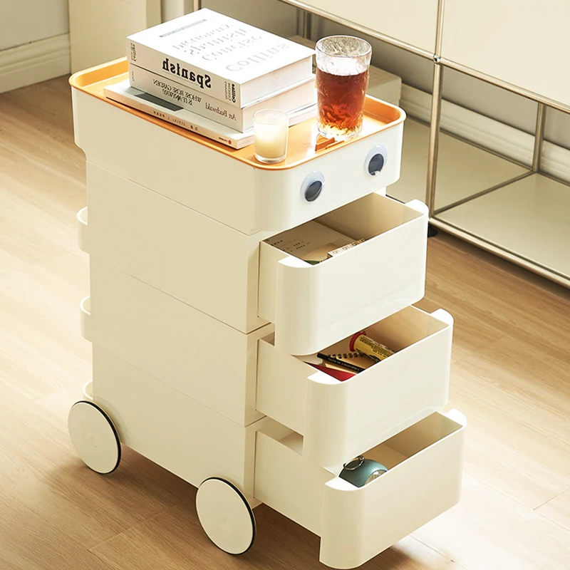 

Nordic Creative Bedside Table Living Room Home Bedside Table Modern Simple Movable Cart Storage Cabinet