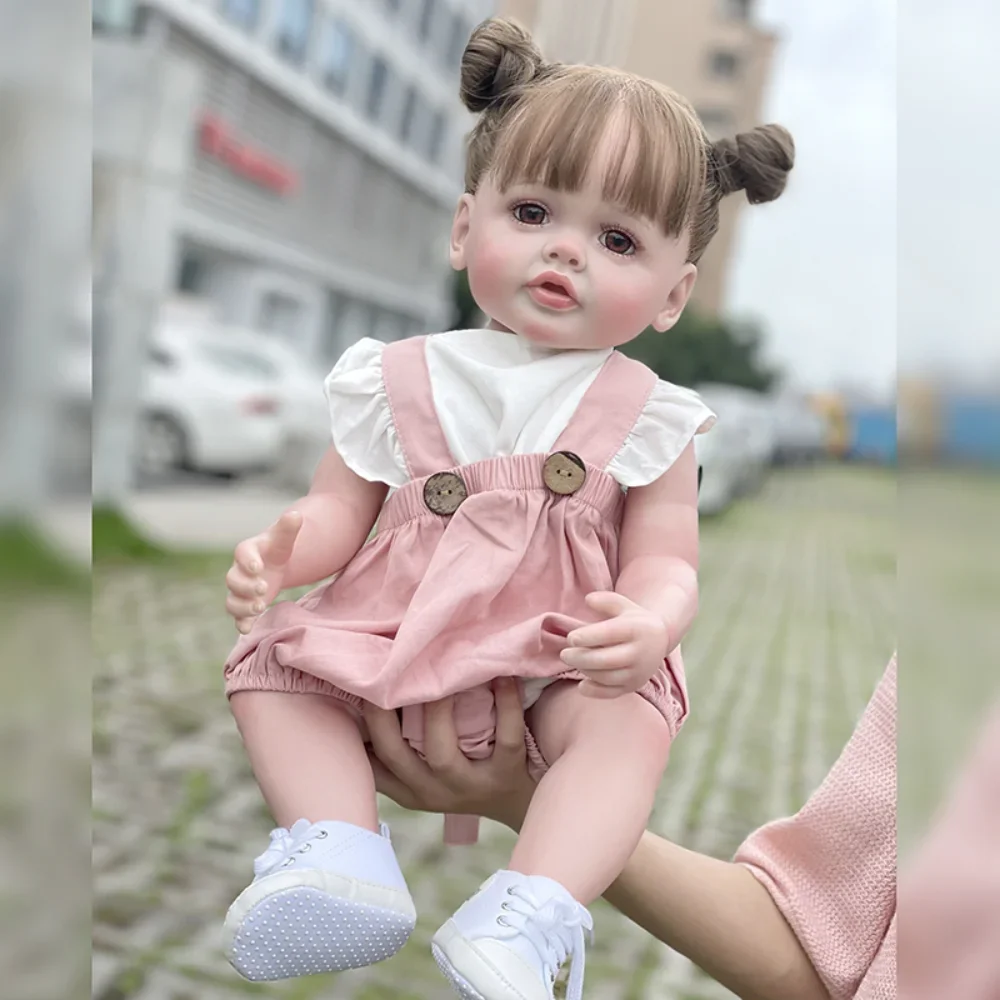 

55CM Painted Finished Regenerated Toddler Doll Full Body Soft Silicone Vinyl Betty 3D Skin Visible Veins