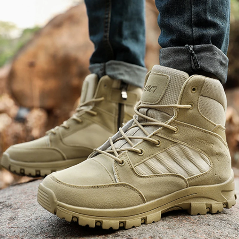 combat boots zipper side