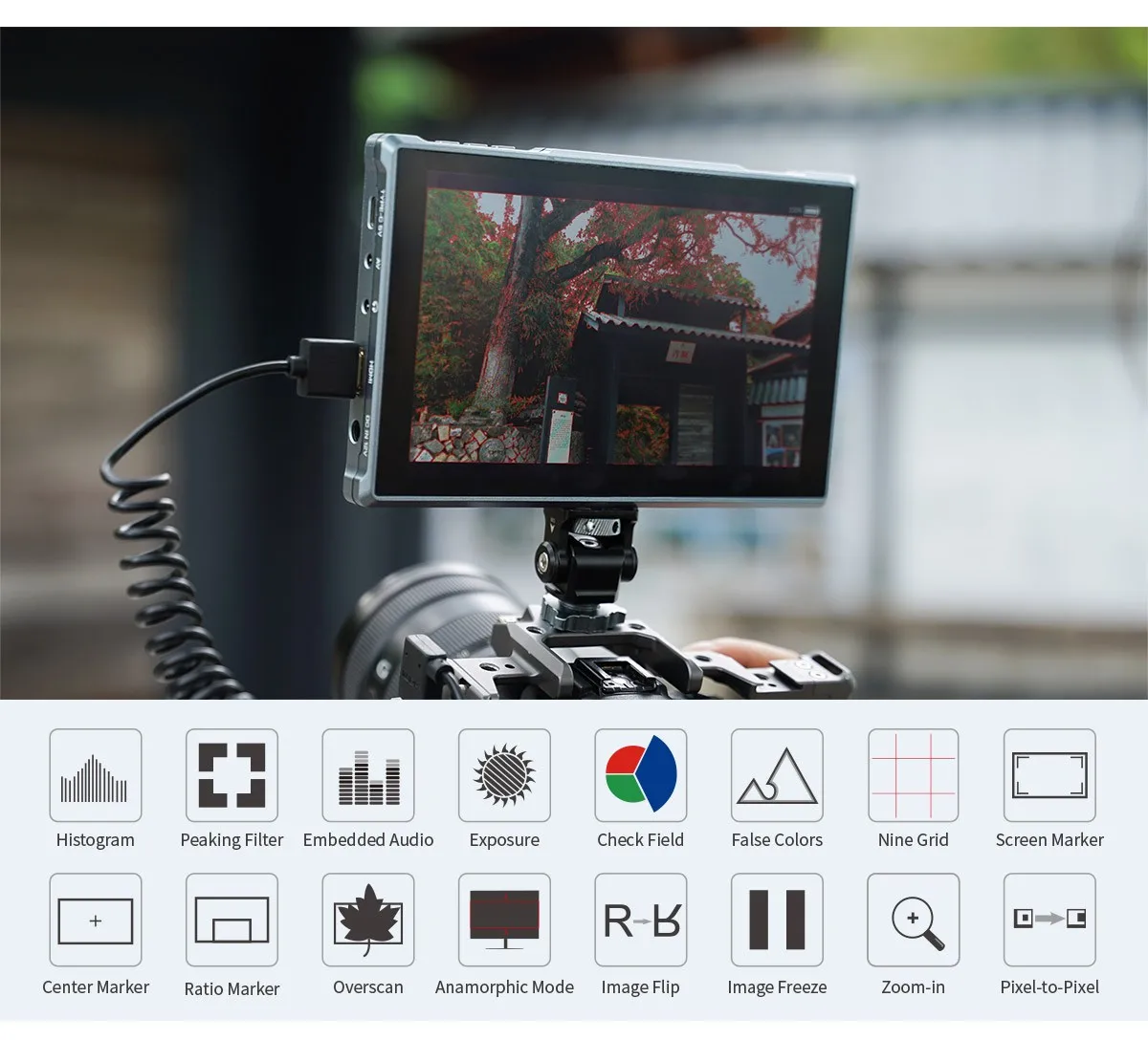 FW759 PRO 7" IPS HDMI On-Camera Touchscreen Camera Monitor