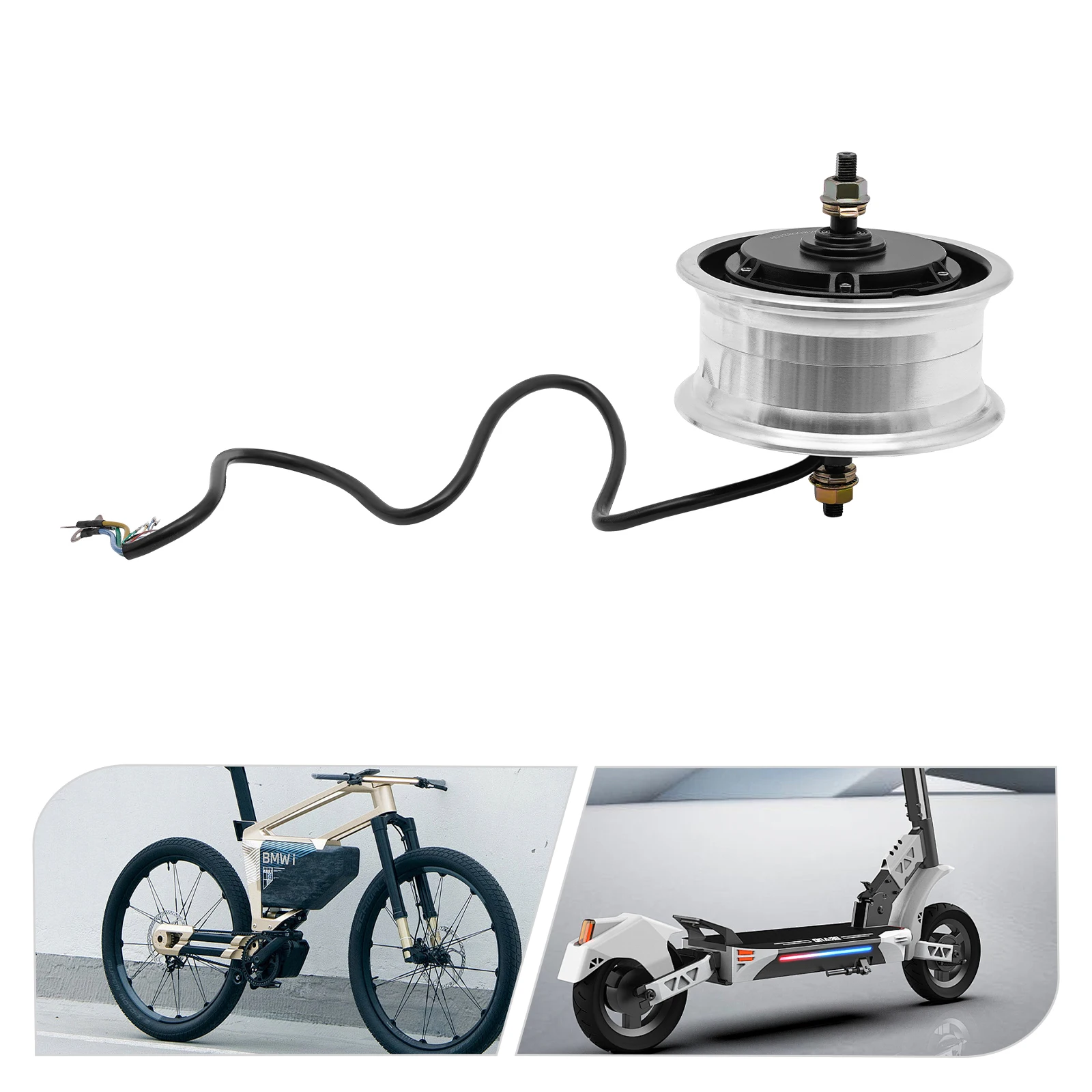 60V 2800W Brushless Motor E-Bike Hub Wheel for Front & Rear Drive Electric Scooter 11 inch