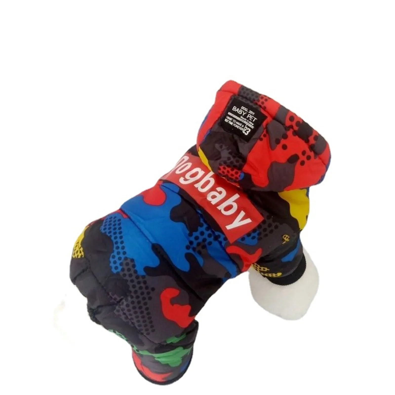 

Толстая хлопковая камуфляжная куртка для домашних питомцев с капюшоном и четырьмя ножками, комбинезон для маленьких и средних собак, зимнее пальто, одежда для собак