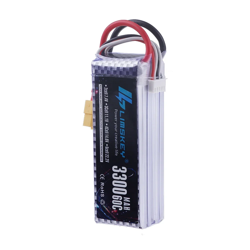 Pack de trois batteries Lipo 11.1V 3300mAh 3S 30C avec connecteurs XT60/T/XT30, prêtes pour une session de vol