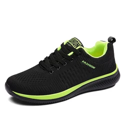 Men's Lightweight Breathable Mesh Running Sneakers - 44 (Green)