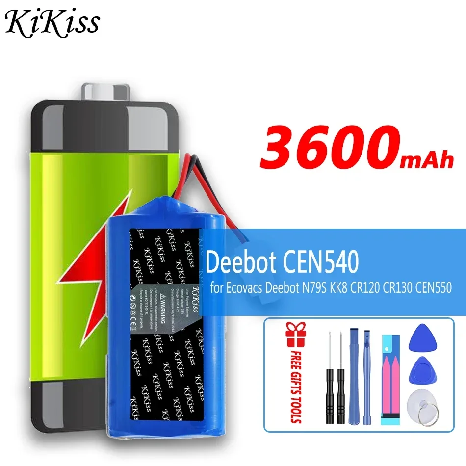 

KiKiss Battery CEN540 3600mAh for Ecovacs N79S KK8 CR120 CR130 V7 V7S Deebot CEN550 CEN660 DL33 DL35 CEN640 CEN646