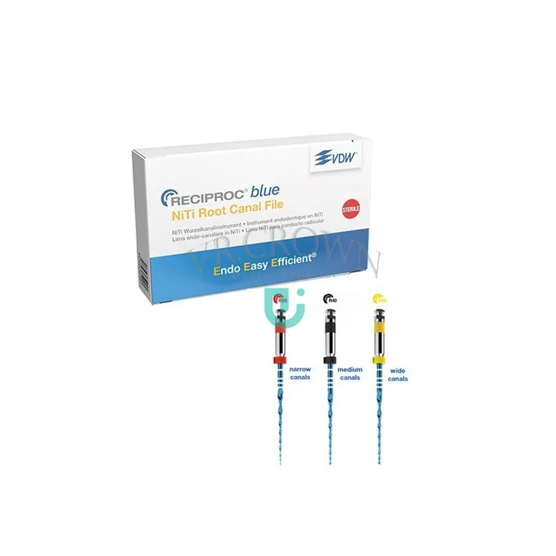 VDW NiTi Reciproc Blue Files 25mm Endodontic Reciprocating Files Dental Endo Root Canal FIles 6