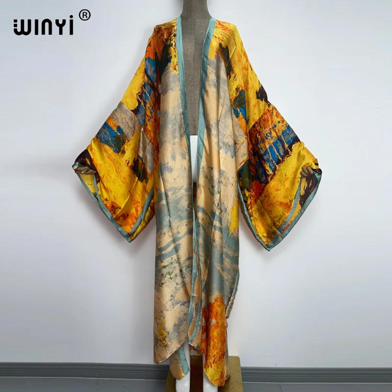 

Europe WINYI new tunic bikini sweet lady pink boho Cardigan stitch Cocktail sexcy Boho Maxi Holiday Batwing Sleeve KIMONO mujer