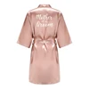 Robes de demoiselle d'honneur de mariée pour femmes, cadeaux de fête de mariée, robe d'équipe, vêtements de nuit en Satin de soie, Kimono, peignoir d'été Sexy