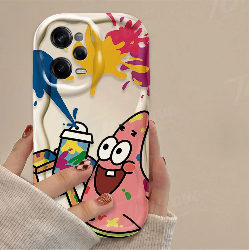 thumbnail image 1 of Phone Case For Xiaomi Redmi Note 13 12 Pro Plus 12S 11 11S 10 10S 9S 7 8 9 Pro Max Graffiti SpongeBobs Patrick Star Wave Cover, 1 of 5