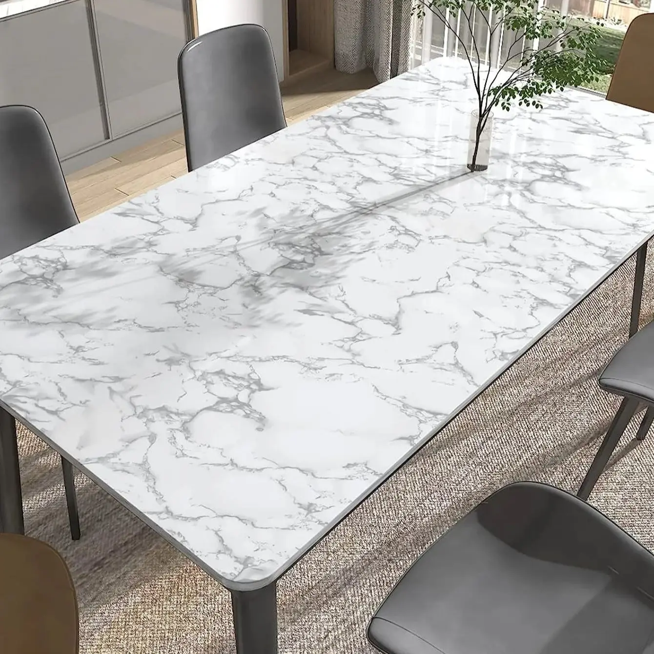 Self Adhesive Wallpaper Wall Stickers Kitchen Wallpaper Self Adhesive Liner 80cm Marble Kitchen Oil-Proof Film Stove Waterproof Self-Adhesive Wallpaper Countertop Cabinet Renovation Tile Wall Stickers