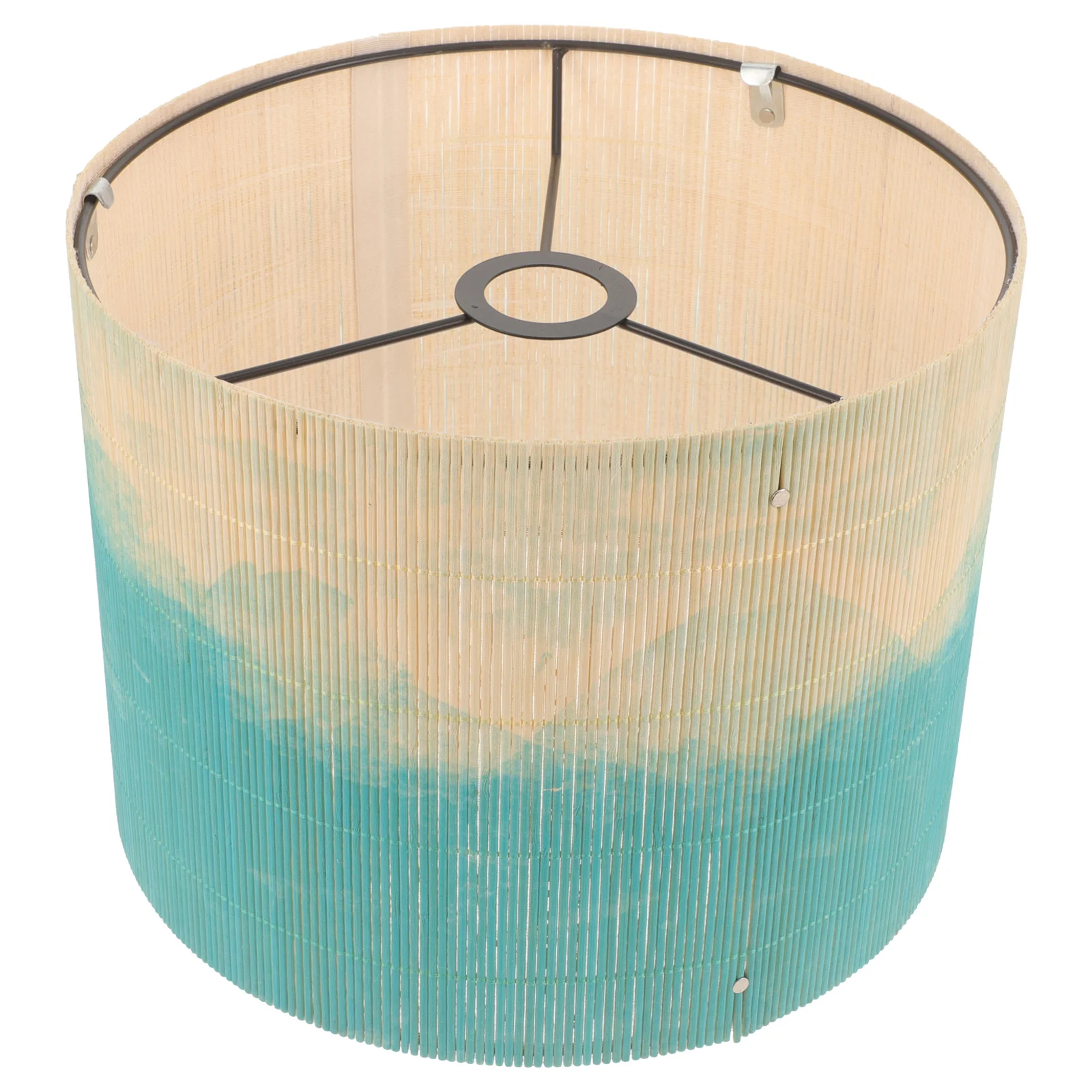 

Drum Lamp Shades E27 Painting Bamboo Lampshade Vintage Gradient Chandelier Lamp Cover Cylinder Light Accessories Floor Table