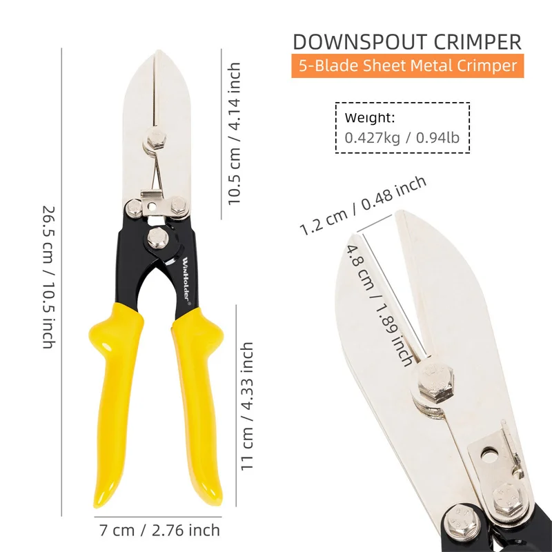 Gulfmew Pince à Sertir Manuelle à 5 Lames, Outil CVC Pour Conduits