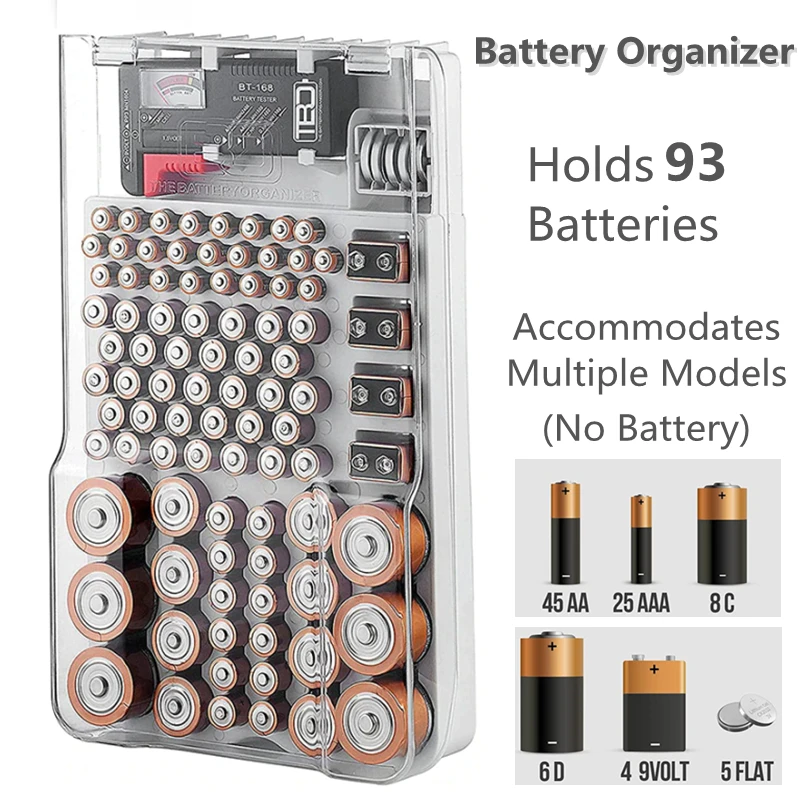 Battery Organizer Storage Case Tester Battery Organizer Batteries