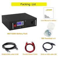 48V 150Ah 100Ah LiFePO4 Battery Pack 51.2V 7.6KWh Built-in 16S 200A 6