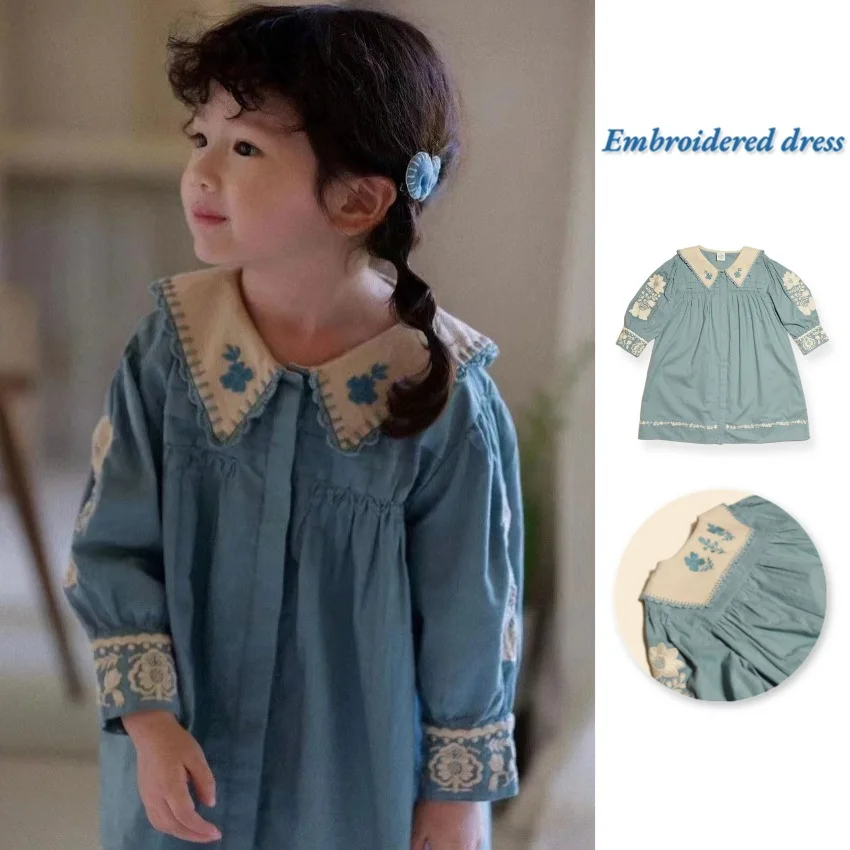 

Children's Dress 2023 Brand APO Kids Girls Light Blue Princess Dress