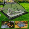 Pond Cover Dome, 7x9 FT Garden Net, 1/2 inch Mesh Dome Net Covers with Zipper and Wind Rope, Black Nylon 1
