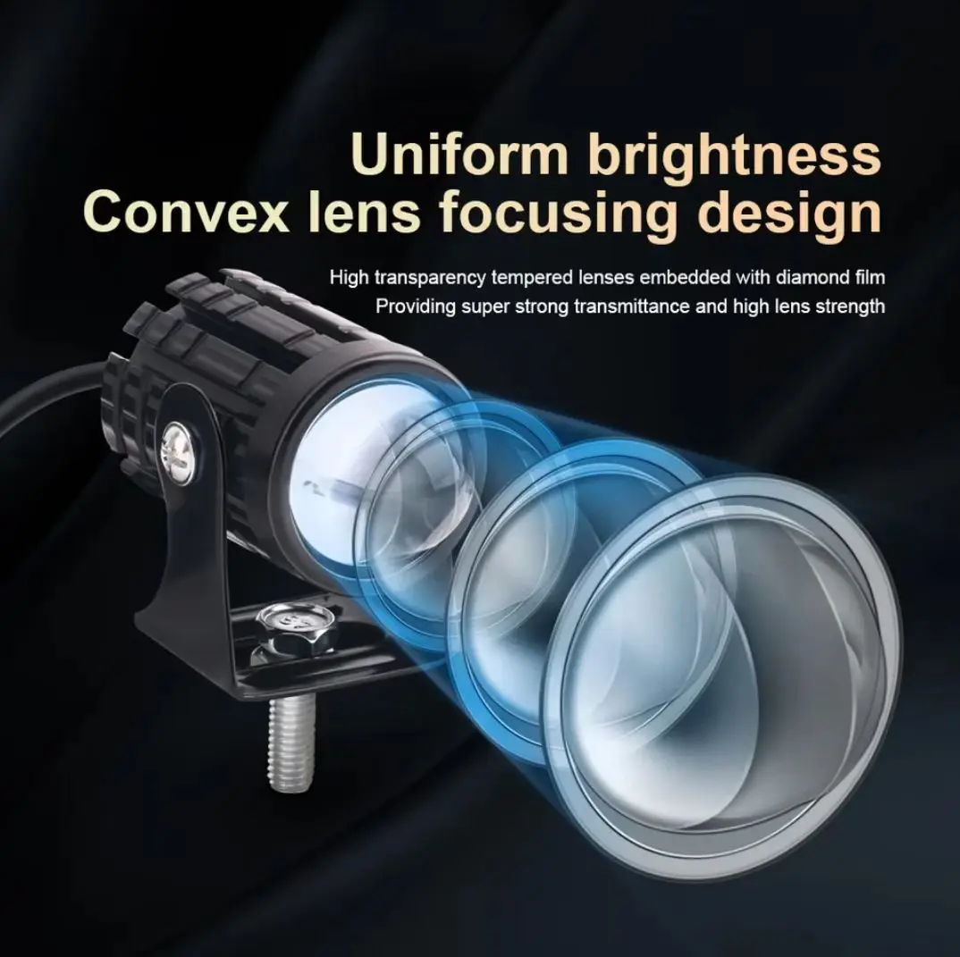 Motorcycle LED Headlight 1PCS/2PCS Super Bright Explorers Projector Fisheye Lens Fog Auxiliary