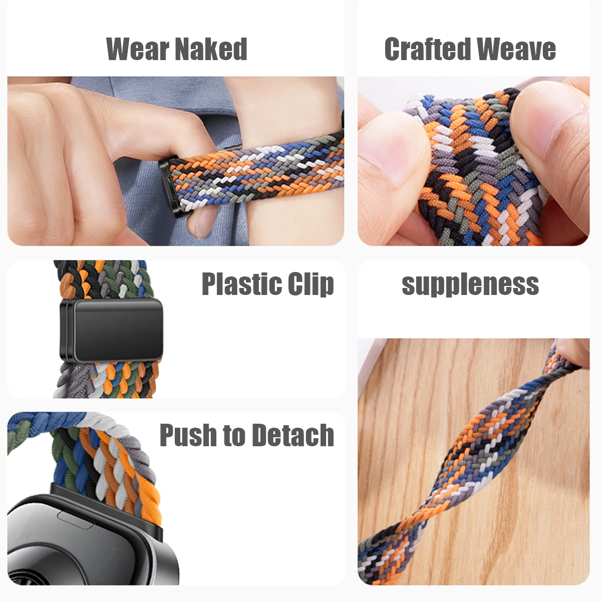 Nylon Braided Strap with Protective Screen Frame and Adjustable Band