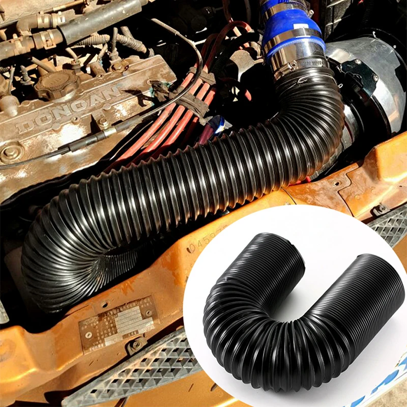 Car Cold Air Intake Tube 63mm 76mm Flexible Air Inlet Duct Pipe System