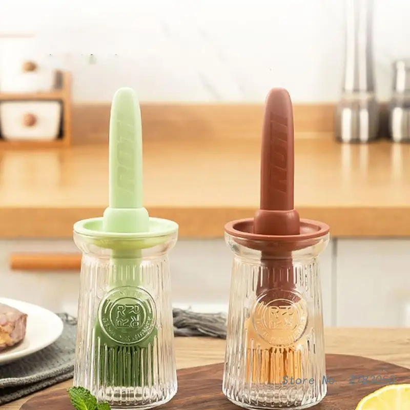 

3Pcs Silicone Oil Brush With Bottle Cooking Baking Oil Dispenser Grilling Tools Basting Brushes Kitchen Barbecue Accessories