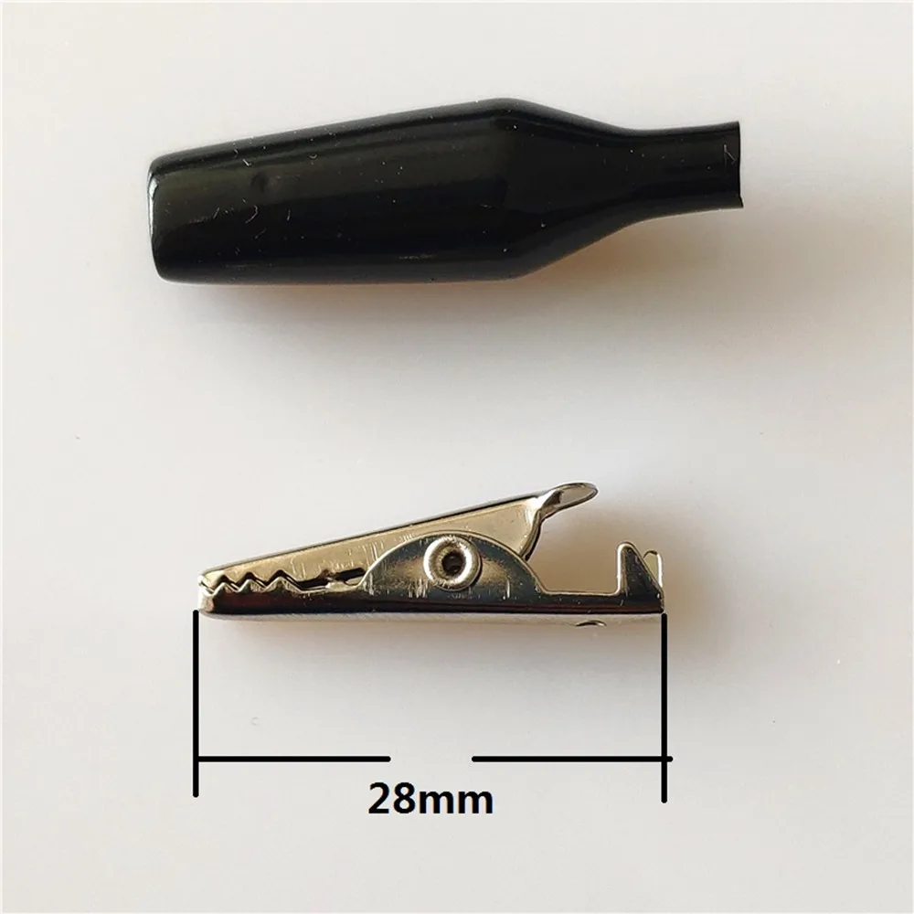 Metal Alligator Clip 6pcs/Lot 28MM S4 Crocodile Electrical Clamp For Testing Probe Meter Black And Red alligator clips electrical clamp test clip