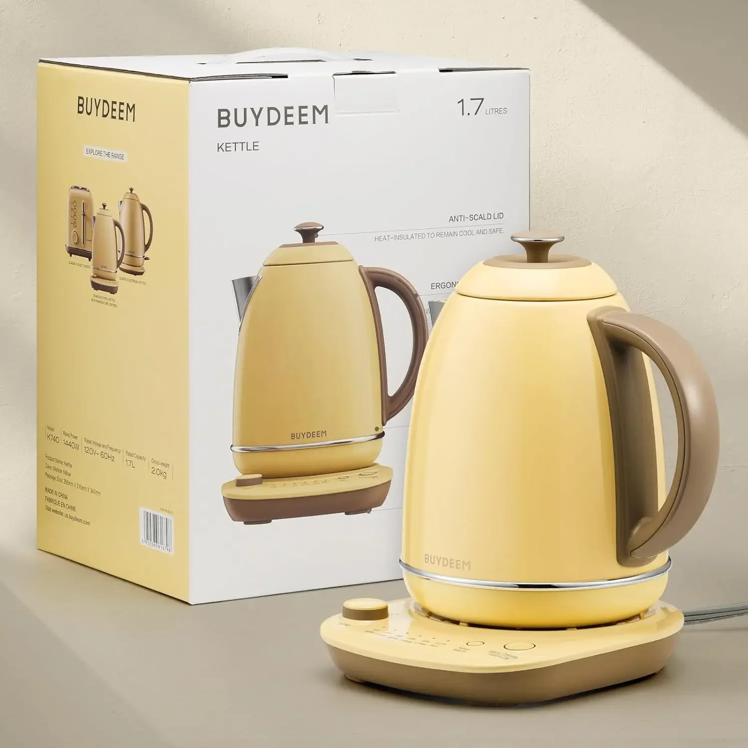 K740 Electric Kettle with Temperature Control, 12H Keep Warm, Quick Boil, Stainless Steel Hot Water Boiler for Tea Coffee Milk 6
