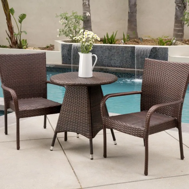 patio Furniture Coffee Shop Garden table and chair set Rattan Restaurant Dining Chair