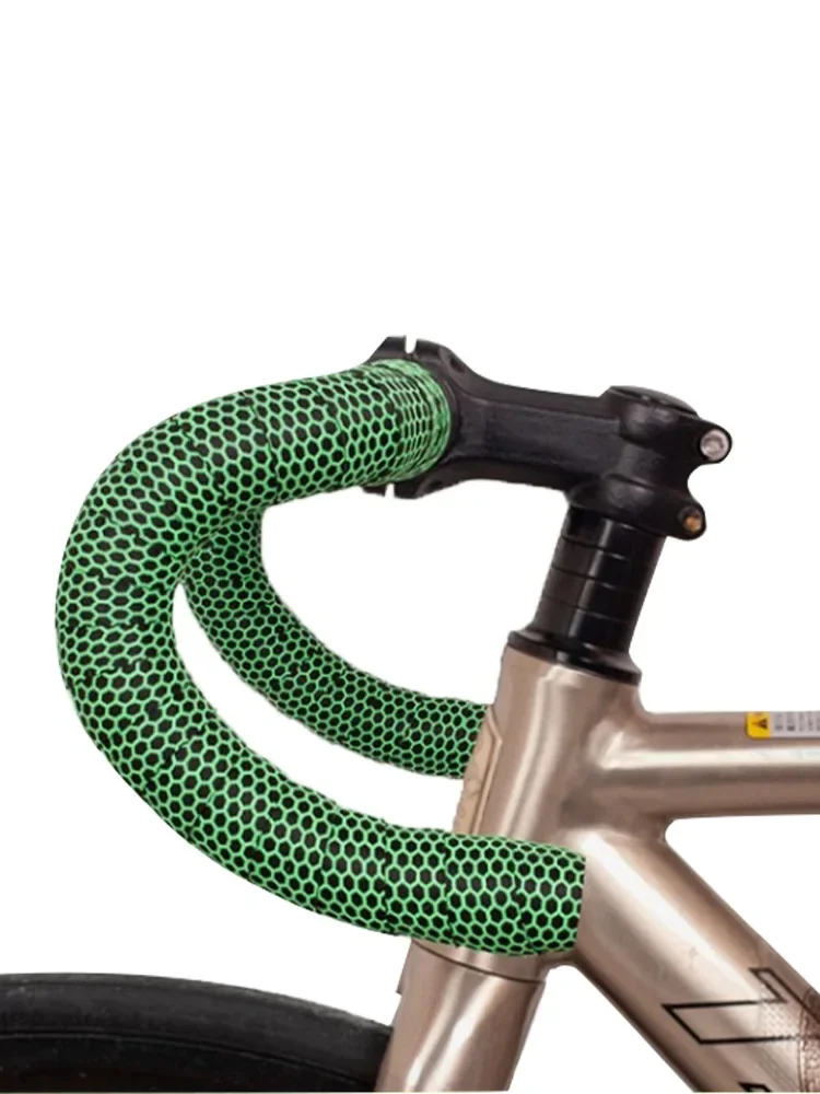 Handlebar Tape Cycling Road Bike Handlebar Tape Leather Handle Bar Grip Wrap Comfort Non Slip Breathable Anti Shock Bar End Plug
