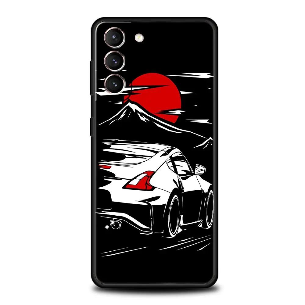 Japanese JDM Sports Car Black Silicone Phone Case