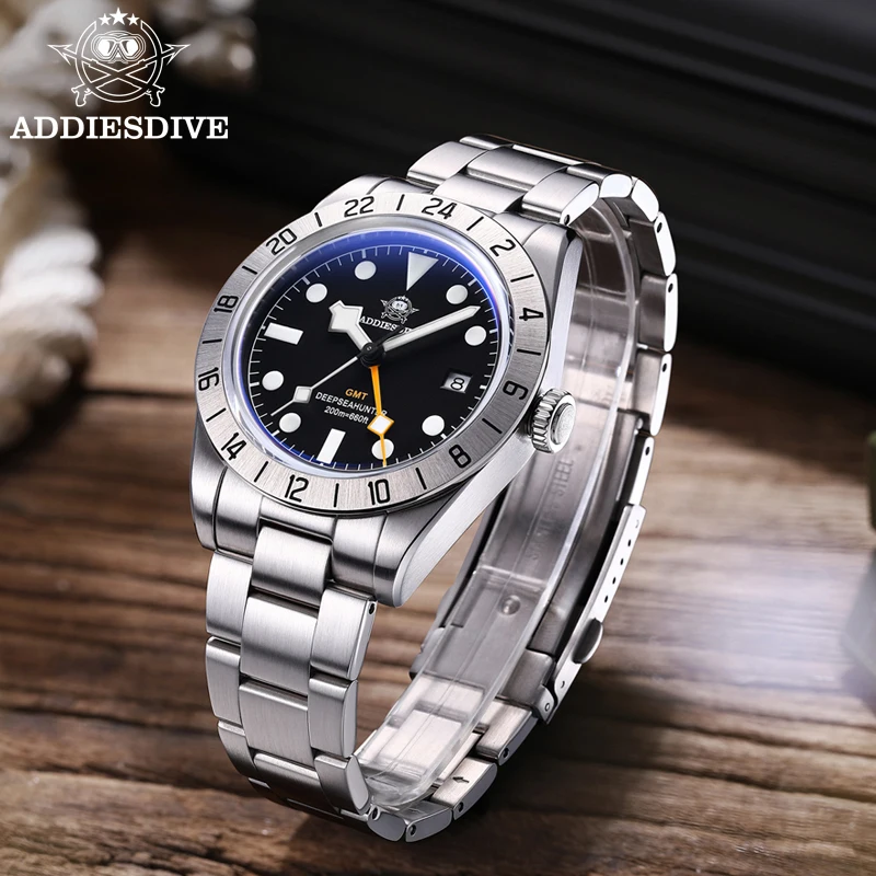 ADDIESDIVE GMT Men's Watch 200m Diving Quartz Watch for Men