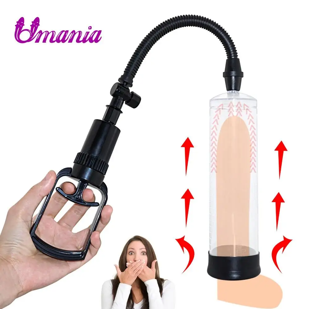 Penis Pump Vacuum Pump Toy Adult Big Dick Erection Trainer Penis Enlargement Device Enlarger Extender Sex Toys For Men