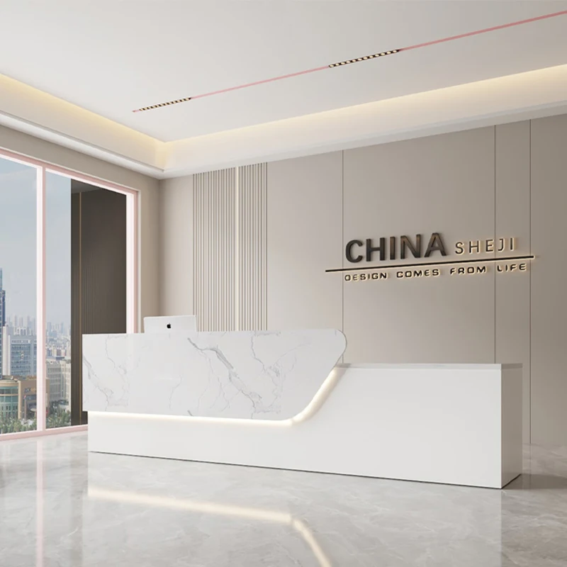 Beauty Salon Bar Counter Cashier Counter Simple Modern Reception Desk Luxury Officeescritorio De Recepcion Commercial Furniture
