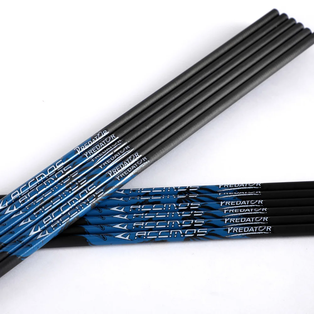 6/12/18pc 32in ID6.2 Pure Carbon Arrow Shaft Spine300 340 400 500 600 700 800 Hunting Shooting Compound Recurve Bow Arrow tube carbon arrow shafts