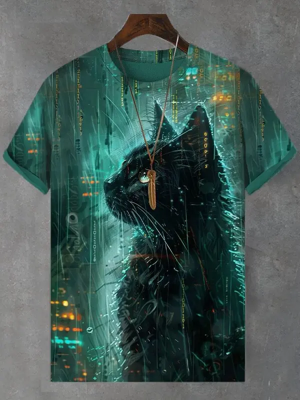 Funny Cat 3D Print Short Sleeve T Shirt