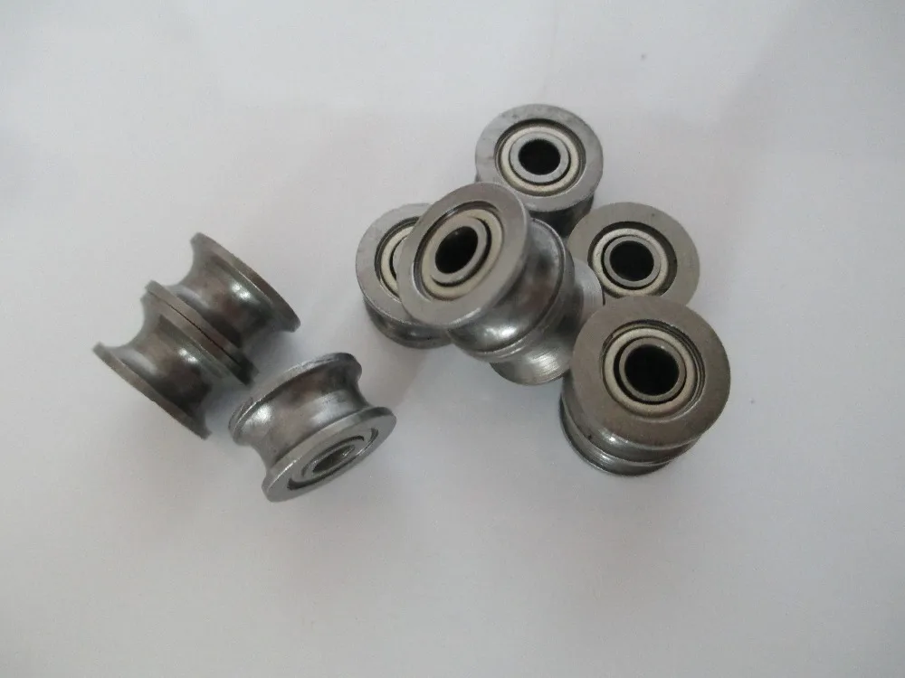 Fixmee 10pc 4mm*13mm*7mm 624UU U Groove HCS Guide Pulley Rail Ball Bearings Wheel Roll