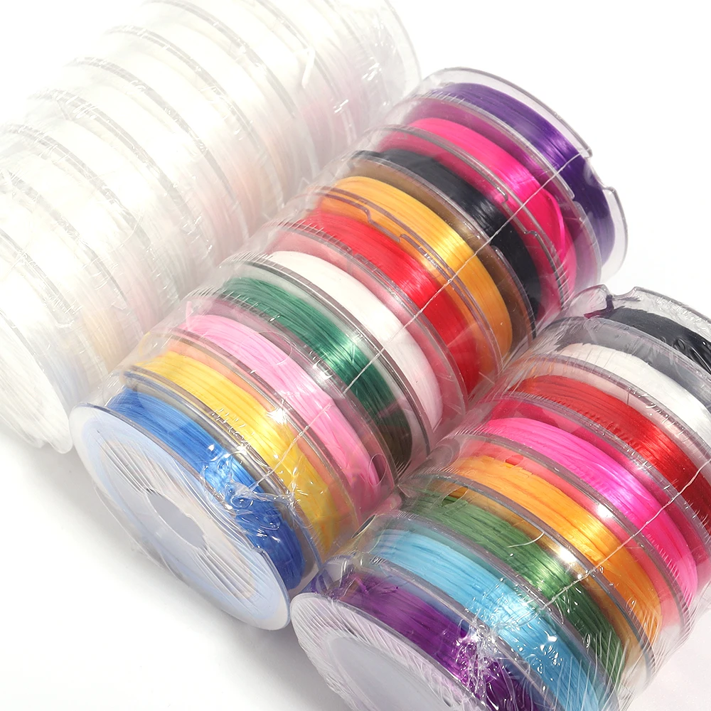 Elastic Stretch Crystal String Cord Mixed Random Color for Jewelry Making Bracelet Beading Thread 8/10 Rolls 10Yards/roll