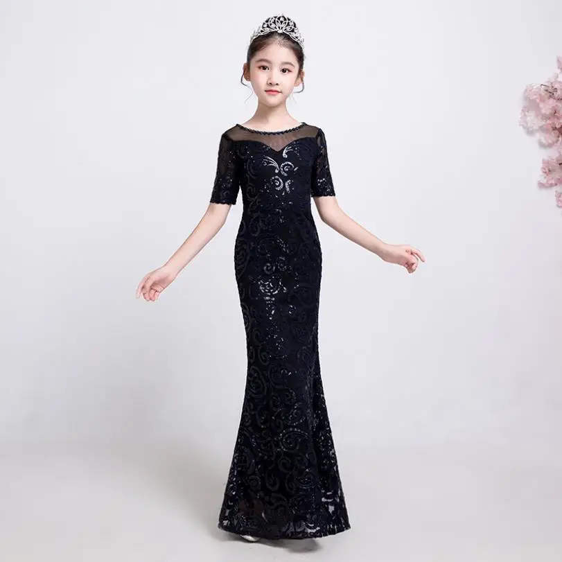 

Baby Girls Princess Mermaid Dress 2019 New Sexy Lace Sequins Evening Dress Children's Party Gown Kids Clothes Vestidos Y1107