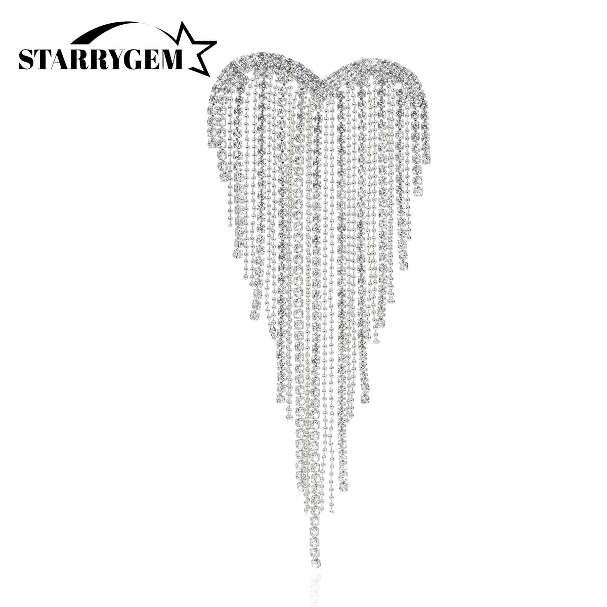 

Trendy Tassel Love Brooches for Women 4-color Grasp Chain Weddings Banquet Party Brooch Pins Gifts