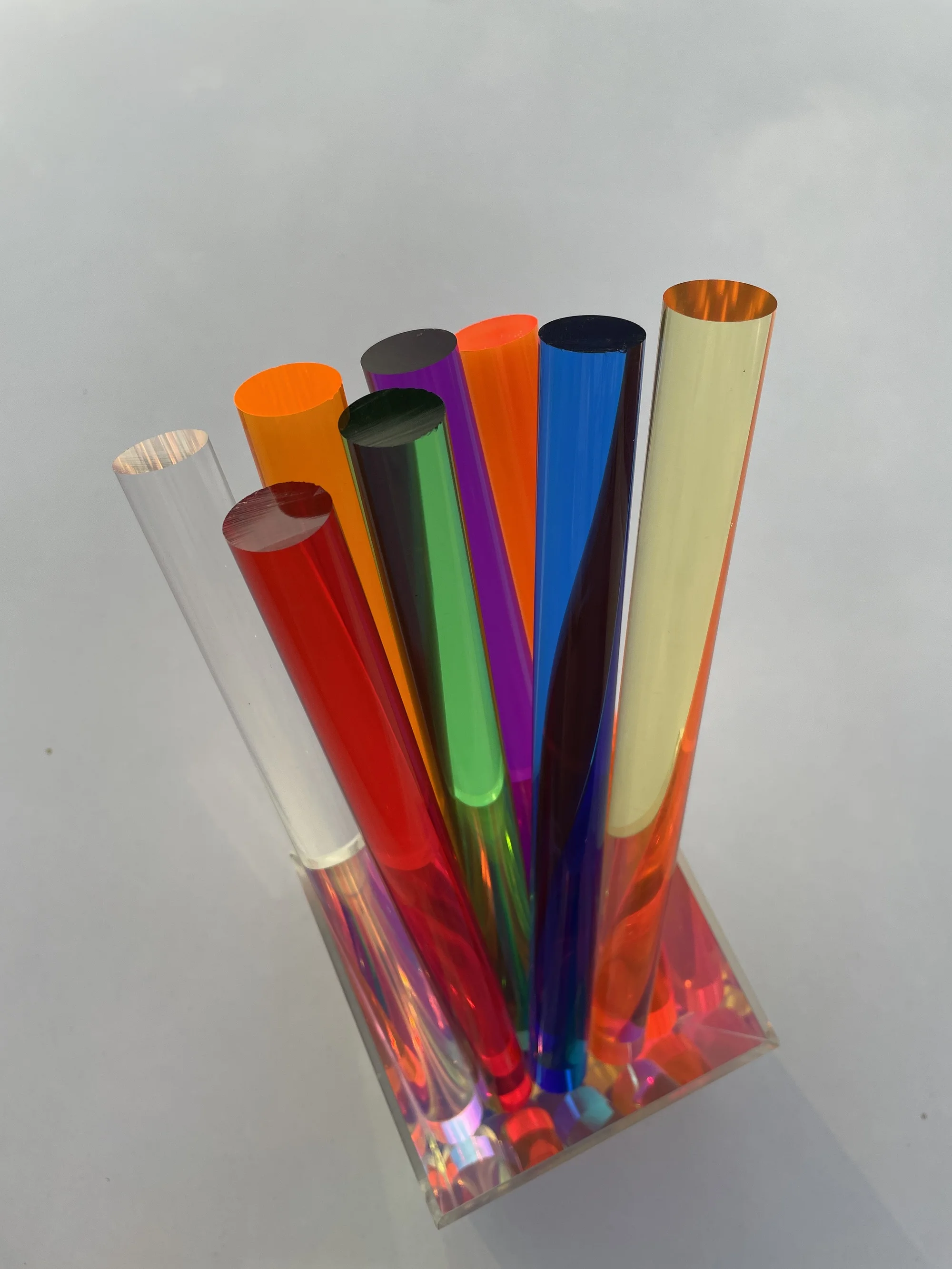 8PiecesMulticolourAcrylicRodPlexiglassLuciteBarsLightGuideRods