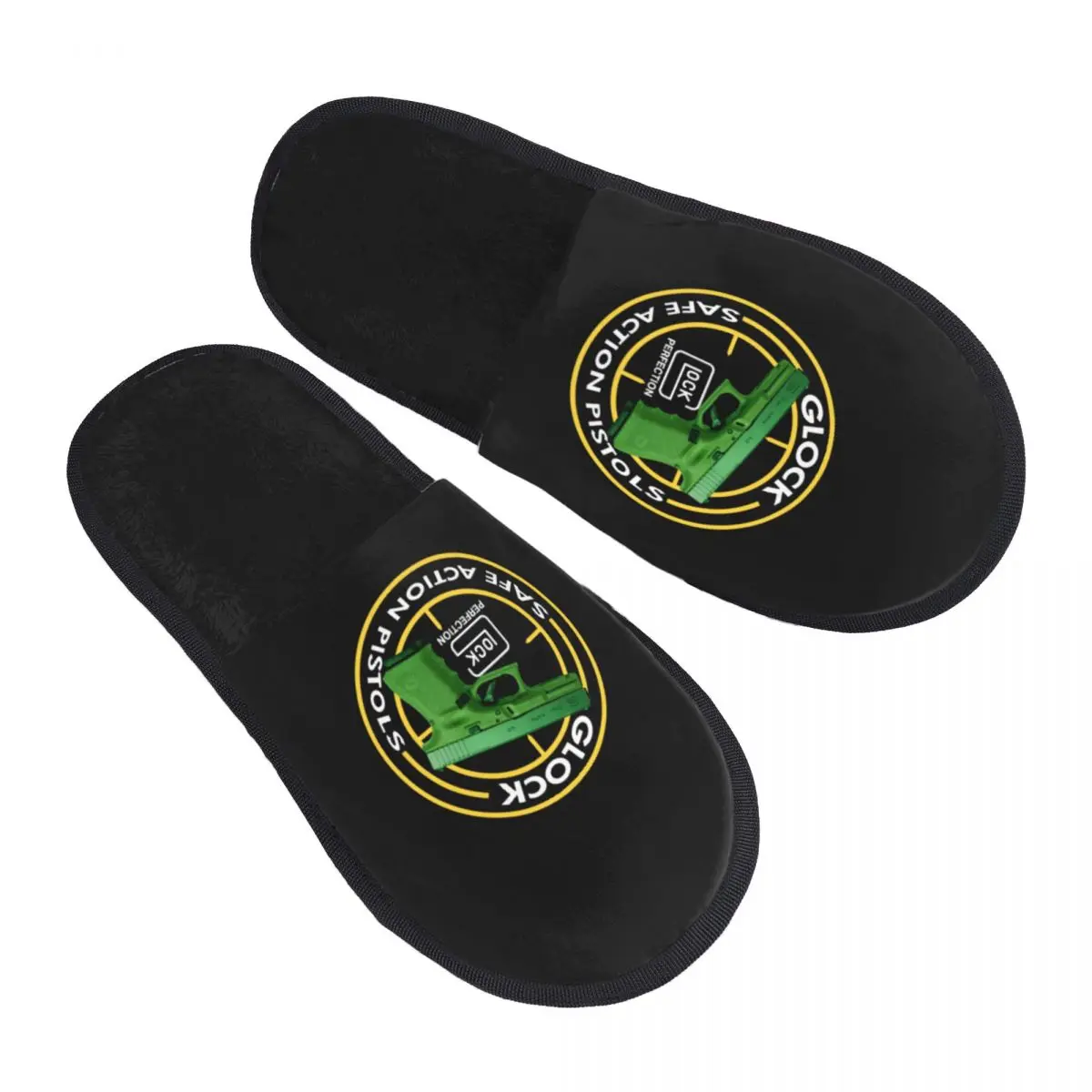

Custom Print Women Cool Glock 19 House Slippers Soft Warm USA Handgun Pistol Memory Foam Fluffy Slipper Indoor Outdoor Shoes