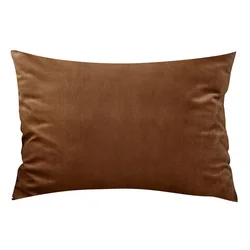 Luxurious Velvet Plaid Cushion Covers - 30cm x 50cm (Dark Brown)