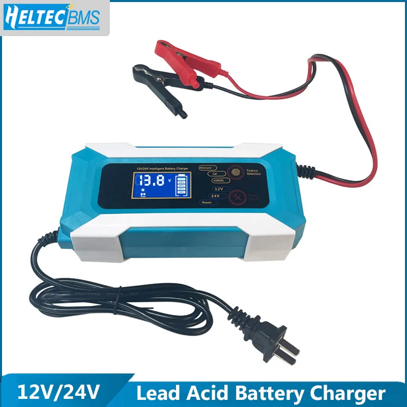 Caricabatteria Per Moto Da Auto Intelligente 24V 12V 8A Per Auto Moto Piombo Acido Agm Gel Vrla Smart Charging Display Lcd Digitale