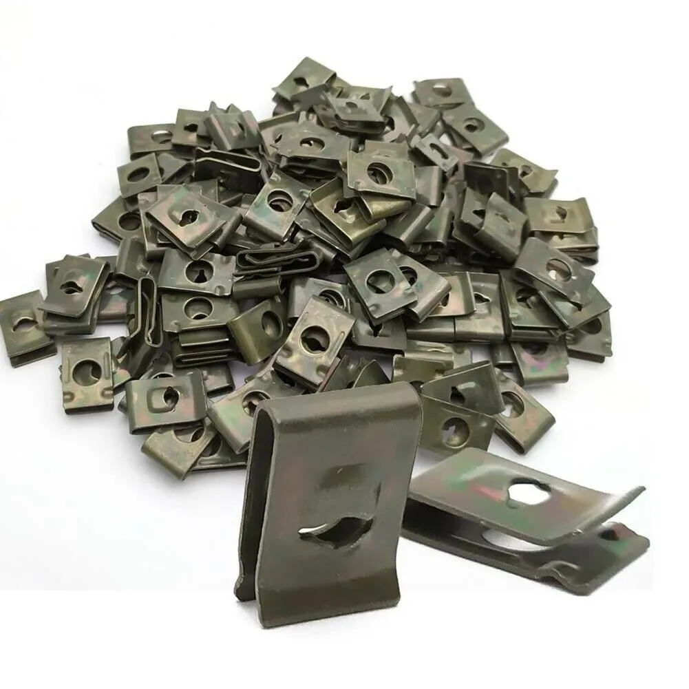 

20PCS Metal U-Type Clip Fits For Car Bumper Fender Trims Panel Fastener Leaf Board Fastener Grommet Clips Auto Accessories