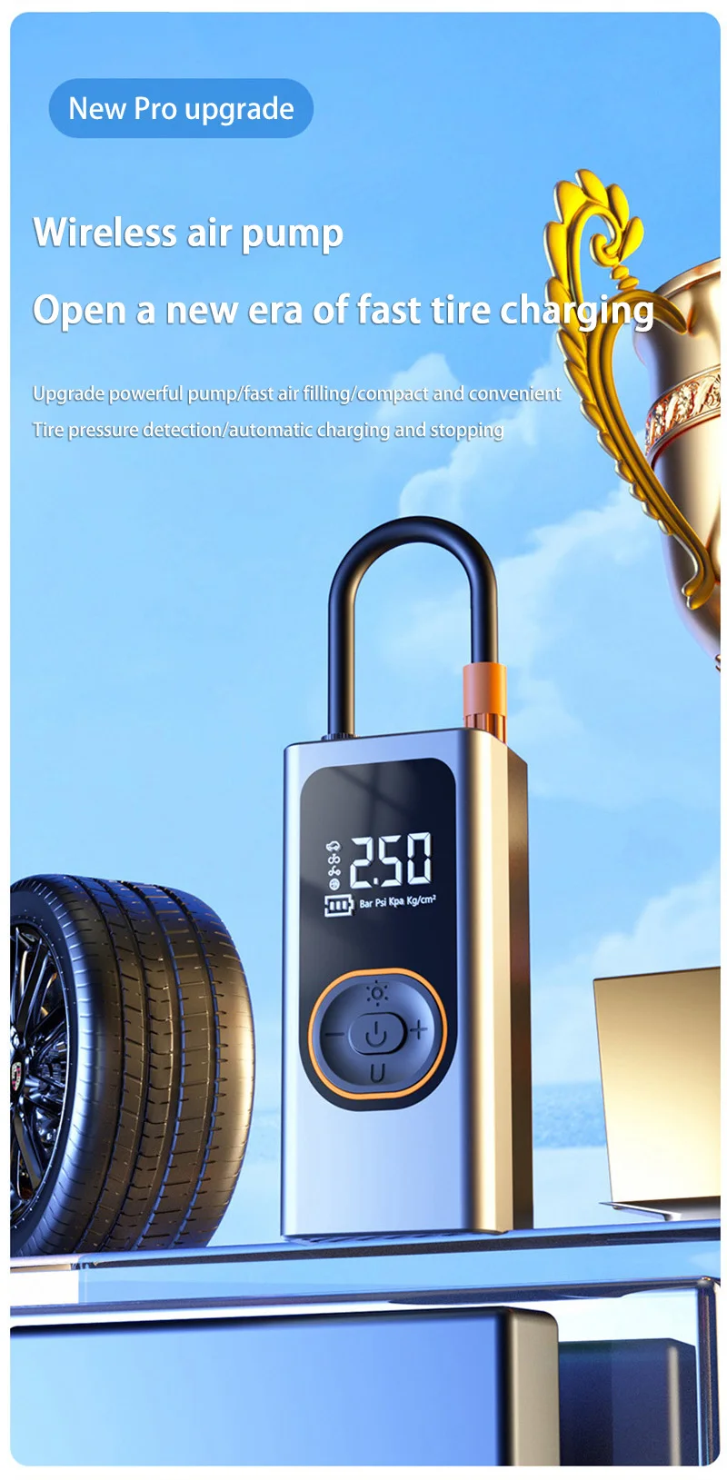 Xiaomi Car Air Pump Portable Wireless Air Pump, High-pressure Inflation Bank Ult
