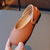 New Girls Korean Shoes Spring Autumn Cute Square Head Princess Single Shoe Shallow Mouth Soft Sole Anti Slip Leather Shoes 5